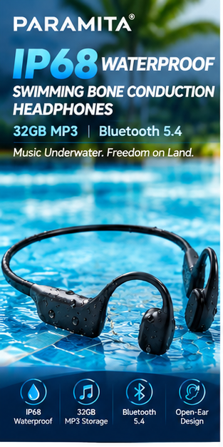 Bone Conduction Headphones Swimming Ip68 - IP68 Wasserdichte Schwimm-Knochenleitungs-Kopfhörer 32GB MP3 Bluetooth