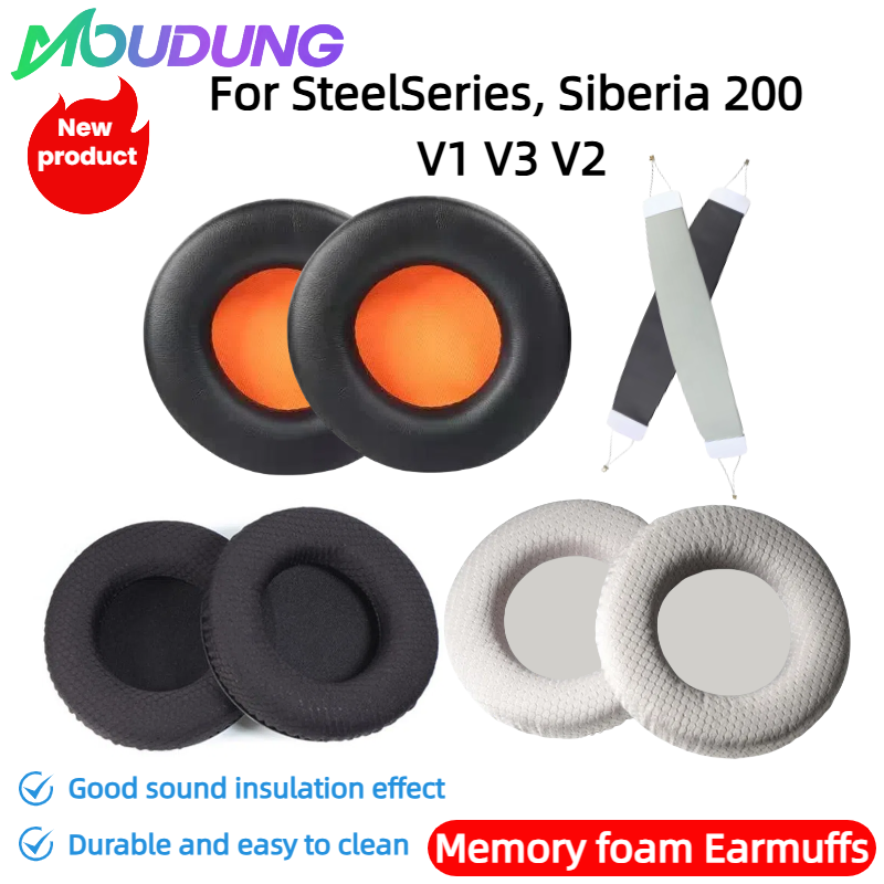 Headphone Replacement Ear Pads Memory Foam - MOUDUNG Ersatz-Ohrpolster für SteelSeries, Siberia 200