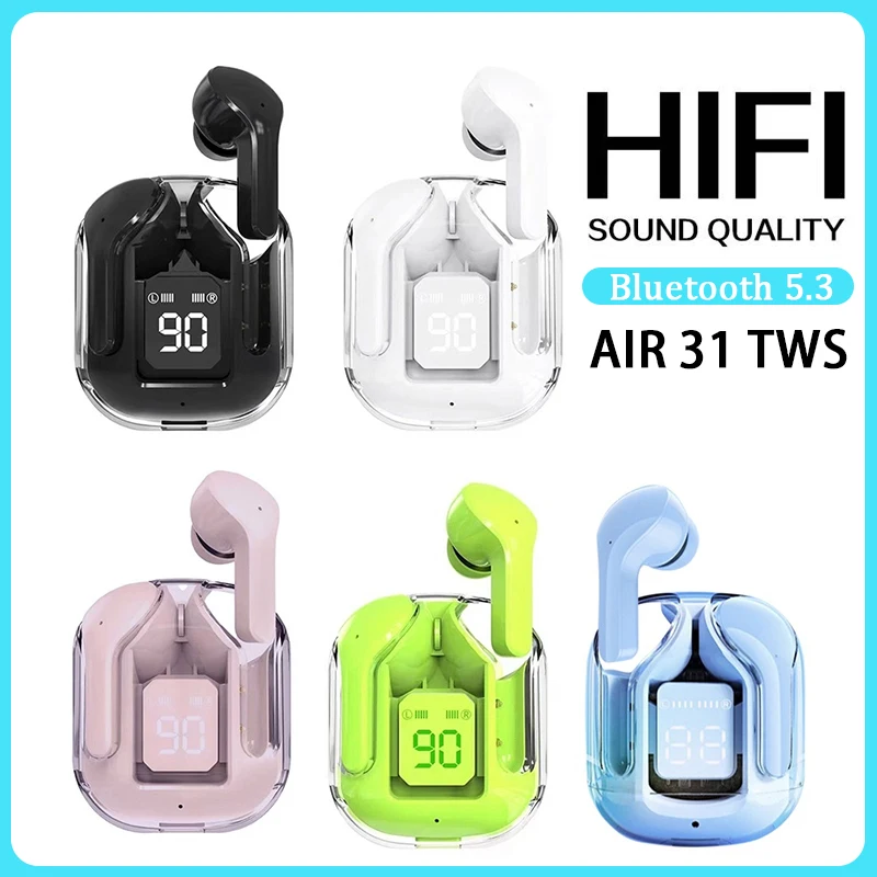 Noise Cancelling Earbuds Tws Transparency - TWS Kabellose Bluetooth-Kopfhörer Air31 Transparente Kopfhörer