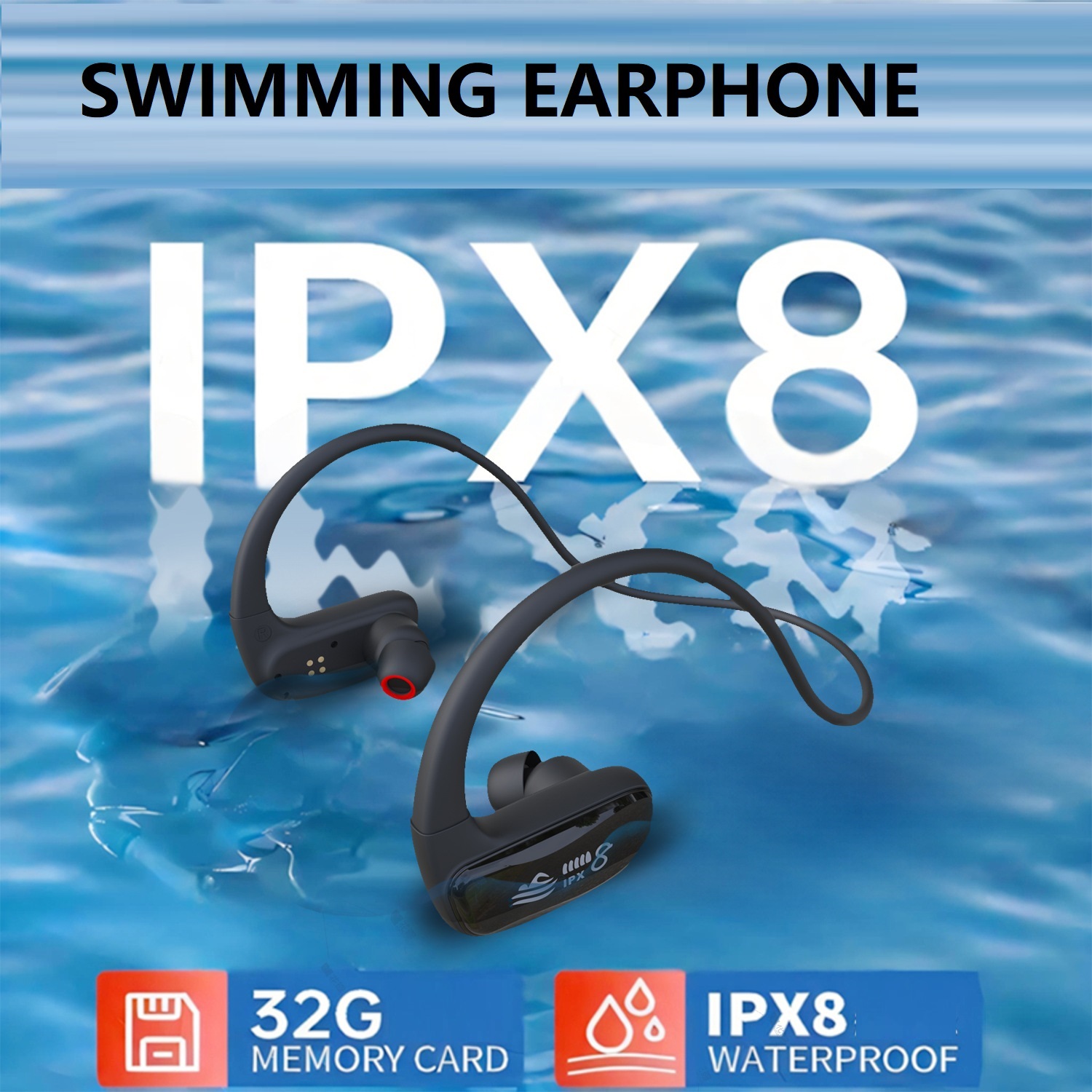 Bone Conduction Headphones Swimming Ip68 - Schwimmen Kopfhörer 16/32GB MP3 Musik Player