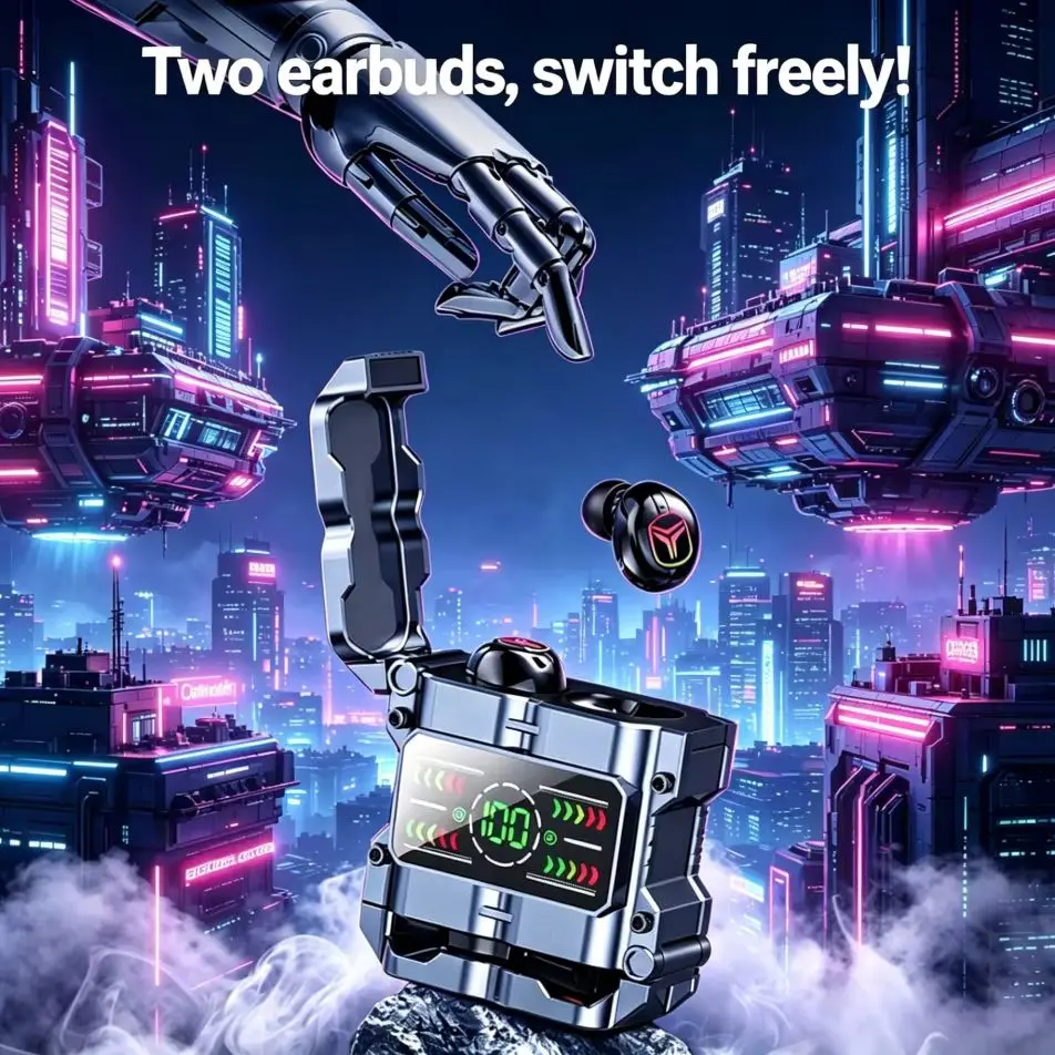 Wireless Earbuds Gaming Low Latency - Mecha TWS Bluetooth 5.3 Gaming-Ohrhörer Kreatives