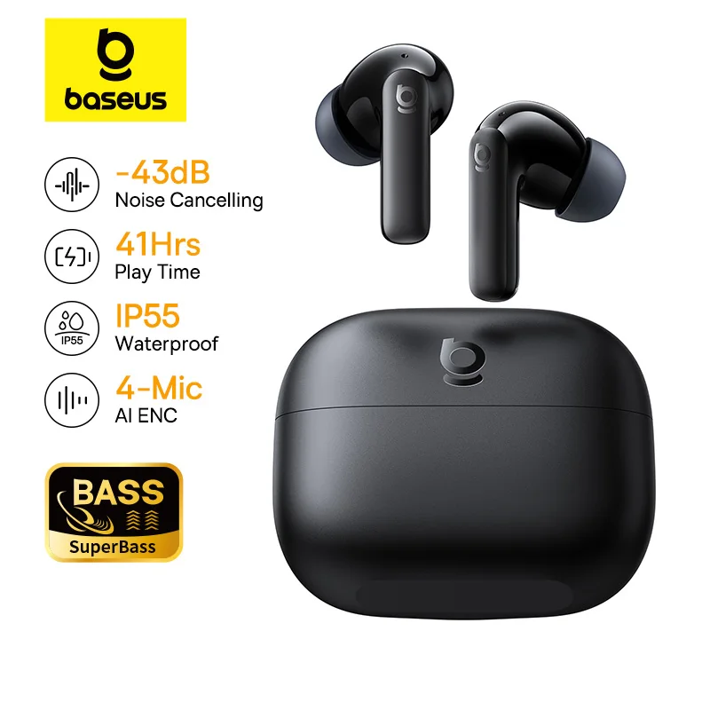 Active Noise Cancelling Headphones Over Ear - Baseus Bass EP10 NC -43dB Geräuschunterdrückung