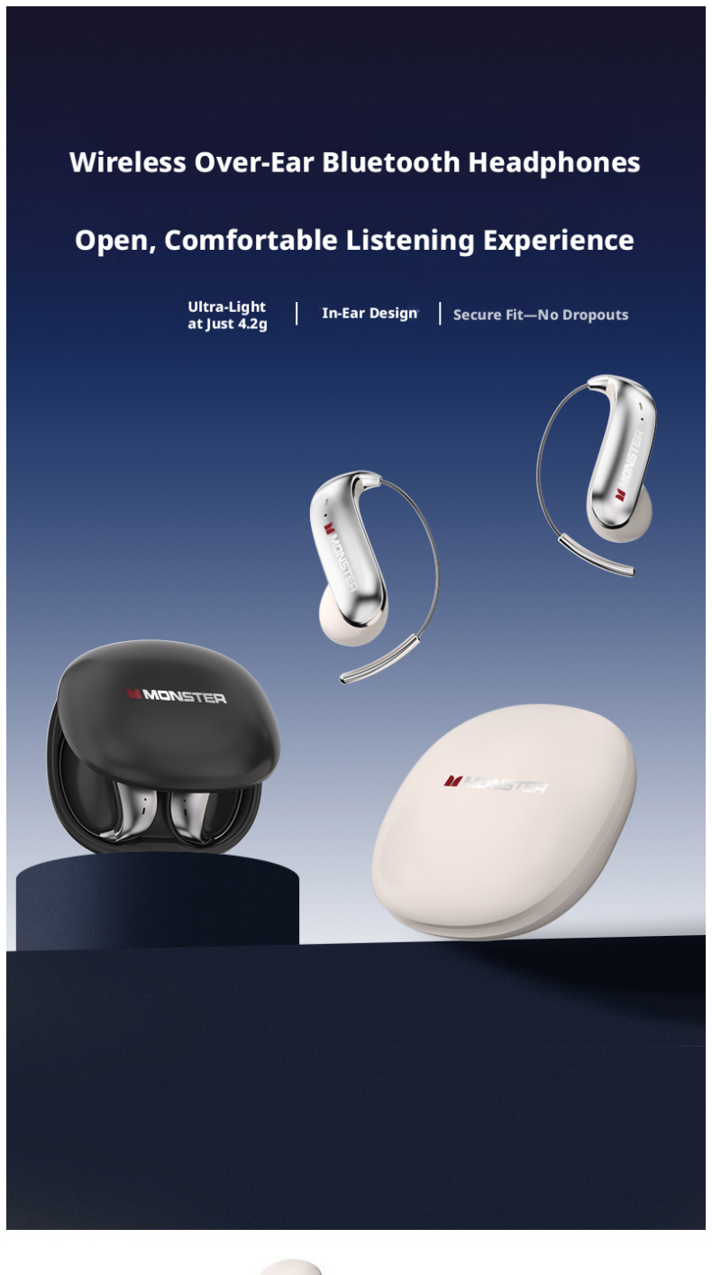 MONSTER C01 Open-Ear-Hook Kabe – Wireless Earbuds Gaming Low Latency Bewertung und Preis