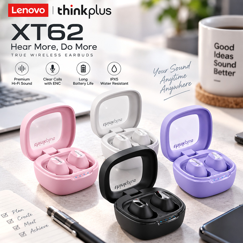 Lenovo XT62 Bluetooth 5.3 Kopf – Anc Wireless Headphones Bluetooth 5.3 Bewertung und Preis